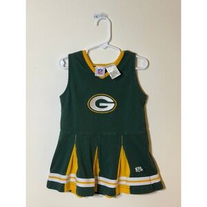 Kids Green Bay Packers NFL Cheerleader Dress Outfit Toddler Size Small 4